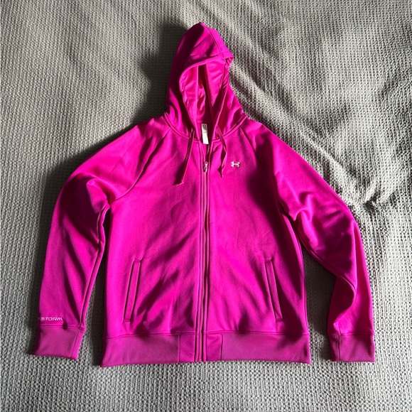 Under Armour Bright Pink Full-Zip Hoodie - Picture 1 of 6